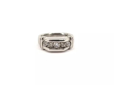 Anel masculino de platina 14,85 gramas 5 diamantes (3/4 cttw) tamanho 6,5 - Imagem 1 de 4