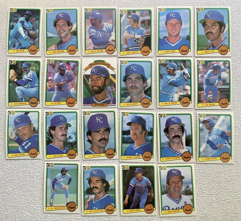 1983 Donruss KANSAS CITY ROYALS Team Baseball Cards (22) Cards No Duplicates! - Image 1 of 1
