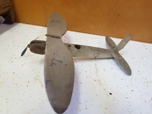 Modelo de avión de combate de arte popular de colección hecho a mano pintura original rústica - Imagen 1 de 10