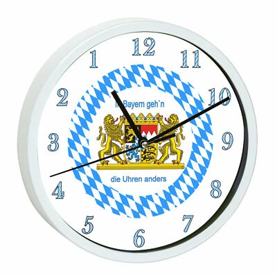 CREADESIGN Kinder Wanduhr Kinderzimmer Kinderuhr mit Namen personalisiert Bayern