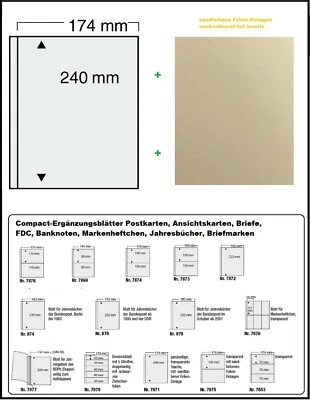 SAFE 7871 Ergänzungsblätter Compact 1x 174x240mm + Folien-Einlagen 10 x Pack