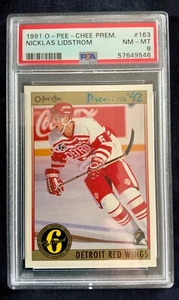 NICKLAS LIDSTROM 1991-92 O-PEE-CHEE PREMIERE RC ROOKIE #163 PSA 8 HOF RED WINGS - Bild 1 von 2