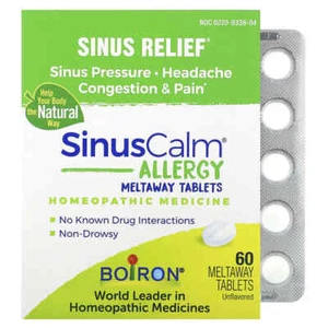  Boiron SinusCalm Allergie - 60 Meltaway Tabletten - nicht schläfrige Nasennebenhöhlenlinderung - Bild 1 von 2