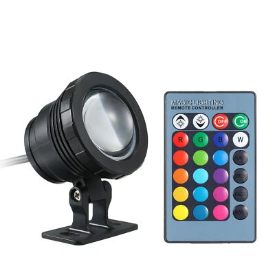 10W RGB LED Underwater Light Submersible Lamp with Remote Control Waterproof - Image 1 of 4