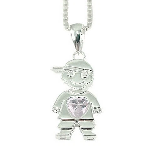 Argento Sterling - Alexandrite (Zirconia Cubica) Ragazzo Collana (NL406) - Immagine 1 di 1