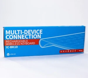 iClever IC-BK10 Multi Device Connection Rechargeable Wireless Keyboard - Works - Picture 1 of 5