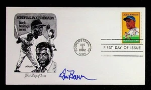 Cubierta del FDC 1982 de lanzador de béisbol firmado por Jim Barr - Imagen 1 de 1
