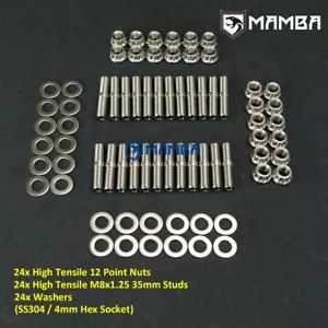 Kit de pernos colector de escape turbo SS304 para Audi S4 S5 S6 S8 V8 Quattro Avant - Imagen 1 de 2