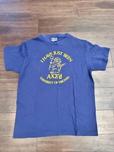 Vintage University of Virginia Alpha Chi Sigma Fraternity Shirt Sz Large Made US - Picture 1 of 6