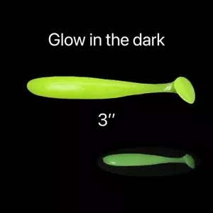 30ct T-tail Glow soft Fishing Lures 3'' Sinking lure Swimbait Trout Bass Crappie - Picture 1 of 9