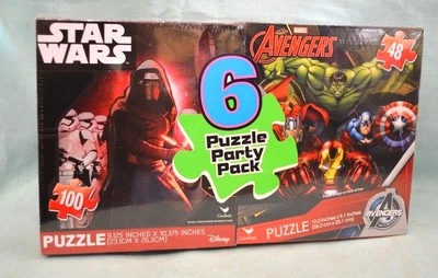 Rompecabezas 6 piezas Marvel Disney Spiderman Guerra de las Galaxias Vengadores Fiesta Pack NUEVO Foto 1 de 4