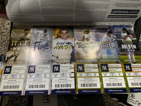 2015 NEW YORK YANKEES TICKET STUB PICK THE PLAYER ON THE TICKET IN DROPBOX Cover