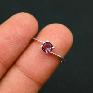 Anillo de joyería de plata de ley 925 hecho a mano con piedras preciosas de amatista el mejor regalo para ella - Imagen 1 de 4