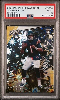 2021 Panini The National Justin Fields Rookies RC14 /50 PSA 9 - Image 1 of 2