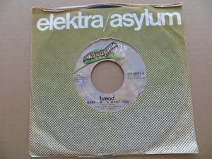 Bread – Baby I'm - A Want You / Truckin' - 1971 - Elektra EKS-45751 7" Single VG - Picture 1 of 4