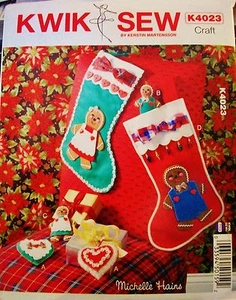Weihnachten Kwik Sew 4023 Basteln Schnittmuster Strümpfe und Ornamente UNCUT FF - Bild 1 von 4