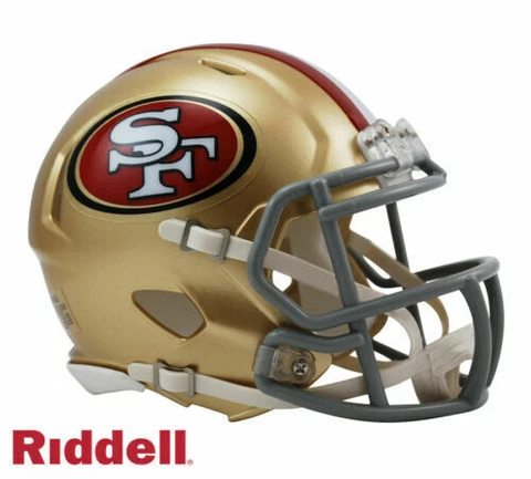 San Francisco 49ers Speed Riddell Football Mini Helmet New in box Cover