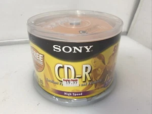 Sony CD-R 50 Pack of High Speed Recordable CDs 700 MB 80 Min 1X-48X Sealed New - Picture 1 of 6
