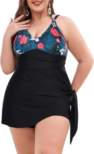 Hanna Nikole Damen Bauch Kontrolle Tankini Übergröße Zweiteiler Badeanzug Shorts - Bild 1 von 6