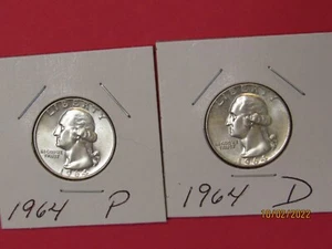 Cuartos de plata Washington 1964 P&D - Imagen 1 de 7