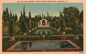 Postal de The Blue Gardens Arthur Curtis James Estate Newport Rhode Island - Imagen 1 de 2