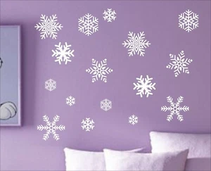 Various Large vinyl SNOWFLAKES stickers decals festive Christmas snow shop SF4 - Picture 1 of 7