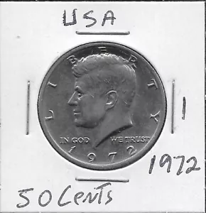 USA KENNEDY HALF DOLLAR 1972 KENNEDY HALF DOLLAR - Picture 1 of 2