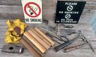 Vintage Lot Of Tools Brush Axe, Sledge, Suspenders, Estwing, Signs, Cutters Etc