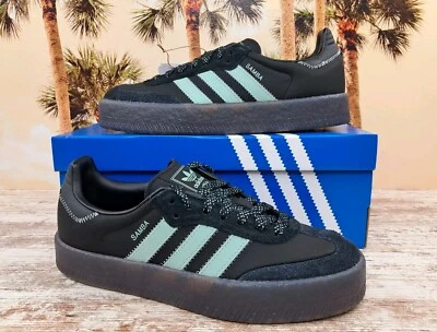 Adidas Originales Sambae Samba Negro Verde Haze Tenis Mujer Talla 9.5 NUEVO Foto 1 de 4