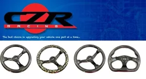 CZR Racing Steering Wheel Carbon Fiber 350mm 3"Inch Deep Dish Forged - Picture 1 of 3
