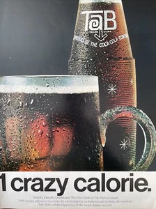 1966 vintage Tab soda by coca cola print ad.  1 crazy calorie, unique, retro - Picture 1 of 1
