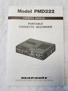 Nuevos manuales de propietario de Marantz PMD222 - Imagen 1 de 1