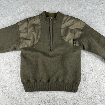 Suéter Sportsman's Warehouse Para Hombre Mediano Verde Lana Manga Larga Cuarto Cremallera Foto 1 de 4