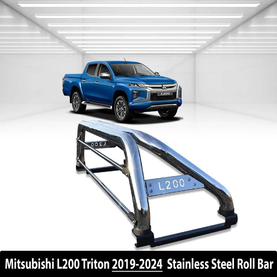 Barra antivuelco trasera deportiva trasera de acero inoxidable para Mitsubishi L200 Triton 2019-2024 - Imagen 1 de 4