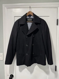 Guess Men’s Wool Blend Peacoat Black Size Small - Picture 1 of 10