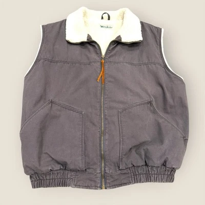 Chaleco de Lona Forrado Sherpa Gander Mountain Años 90 De Colección Talla L - Gris Foto 1 de 4