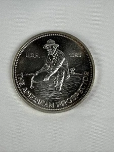 Crescent Toned 1985 Engelhard Silver 1 oz American Prospector Bullion Art Round - Picture 1 of 10