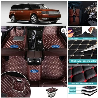 Alfombrillas de lujo personalizadas aptas para Ford Flex 2009-2019 alfombrillas de auto forro automático Foto 1 de 4