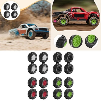 4 pezzi 1/16 RC Auto Pneumatici Ricambio Parti Water Drift RC Set di - Immagine 1 di 2
