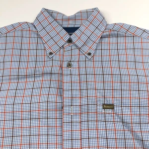 Façonnable CLASSIQUE Medium Button Long Sleeve Cotton Plaid Dress Shirt Blue - Picture 1 of 8