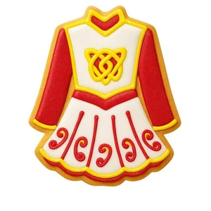 Stylish Irish Dance Dress Cookie Cutter Style 2 - 4x3" Quality Kids Baking Fun - Picture 1 of 6