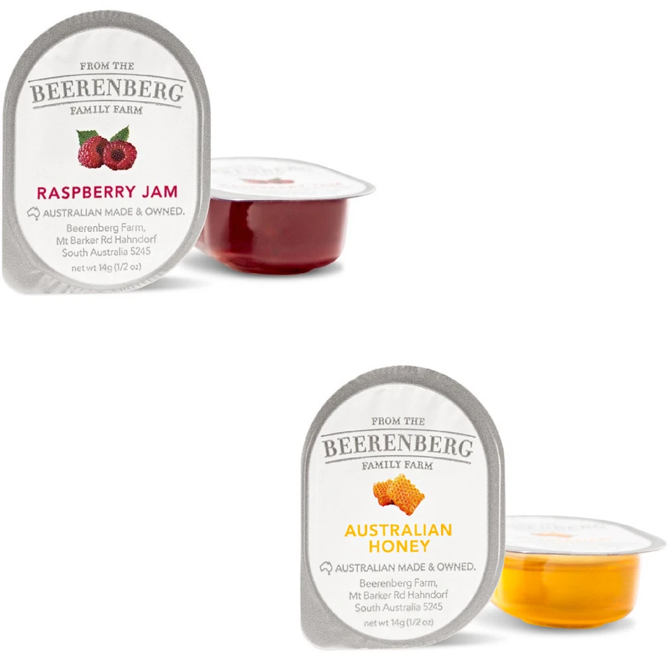 BULK LOT 40 x Beerenberg Mixed Jams Honey, Raspberry 14G| Bnb Supplies - Image 1 of 1