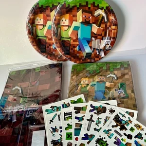 Maincraft Birthday Party Decorations Disposable tableware - Picture 1 of 2