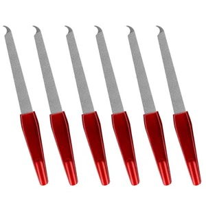 6 Packs Metal Nail Files with Curved Sharp Pointed Tip and Non Slip Handle, N... - Picture 1 of 7