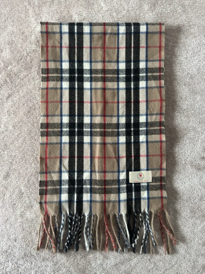 Tartan Thompson Camel Modern 70" Scarf Made Scotland Anti Itch Synthetic Fibre Foto 1 de 4
