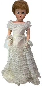 Vintage 1950s Manco Betty the Beautiful Bride 29" Rubber Doll Lace Wedding Dress - Picture 1 of 20