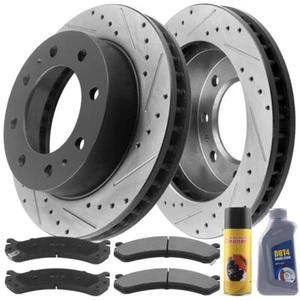 For Chevy Silverado Sierra Front Drill Slot Brake Rotors Ceramic Pads G7 - Foto 1 di 5