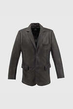 NEW Mens Whet Blu Genuine Leather Jacket Blazer Soft Regular Fit Black USA