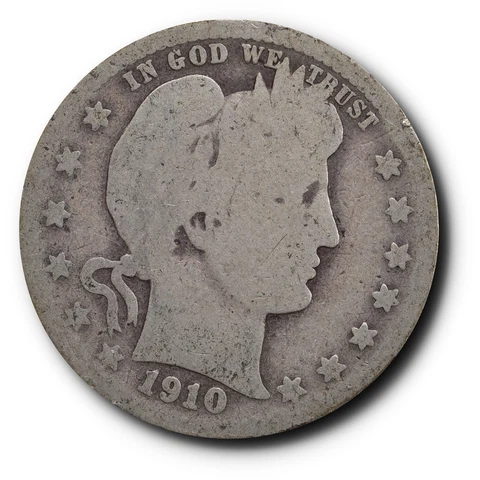 1910 Barber Quarter Silver  25C Cover