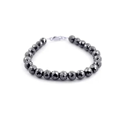 7 mm Black Diamond Unisex Bracelet 7.5 Inches Quality AAA Certified - Image 1 of 4